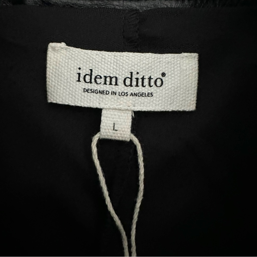 idem ditto Black Faux Leather Pleated Mini Skirt Size L NWT - Picture 6 of 8